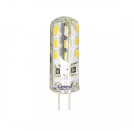 GENERAL LED Лампа  G4  3W 220V SMD 6500К (силикон)