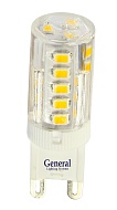 GENERAL LED Лампа  G9  5W 220V 4500К (пластик прозрачный)