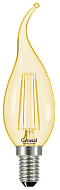 GENERAL  FLZ Лампа филамент свеча на ветру золото  7W 4500К Е14
