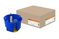 TDM Установочная коробка под гипскартон СП D68х45мм, саморезы, пл. лапки, синяя, IP20
