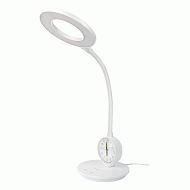 GENERAL LED Светильник настольный GLTL-028  9W Сенсор, Диммер, 3 цвета свечения, Белый с традиционными часами