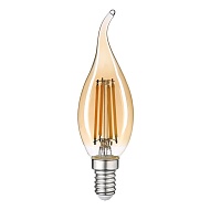 GENERAL FLZ Лампа филамент свеча на ветру золото  10W 6500К Е14